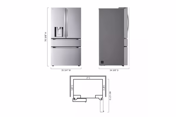 29 cu. ft. Smart Standard-Depth MAX™ 4-Door French Door Refrigerator with Full-Convert Drawer™ - Image 2