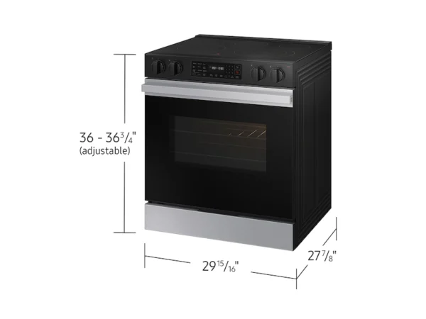 Bespoke 6.3 cu. ft. Smart Slide-In Electric Range with Air Fry & Precision Knobs in Stainless Steel - Image 2