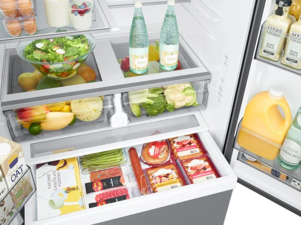 32 cu. ft. Mega Capacity 3-Door French Door Refrigerator with Dual Auto Ice Maker in Stainless Steel - Image 4